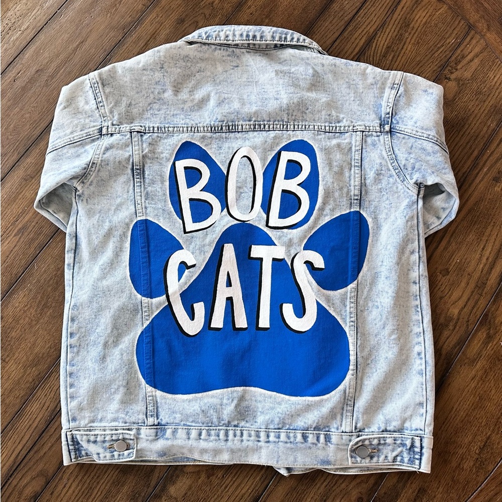 Bobcats hand painted Denim Jacket